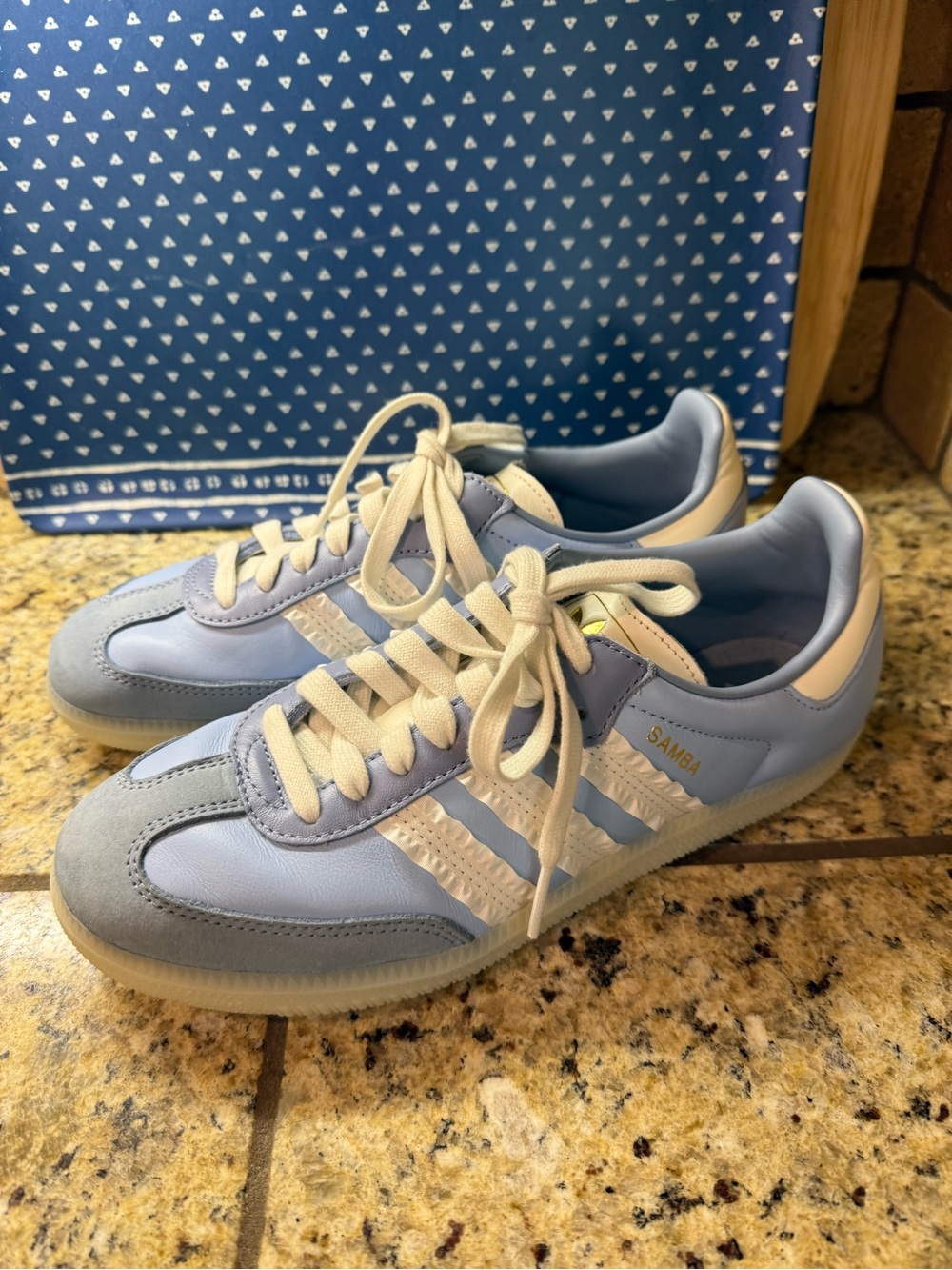 adidas Samba Women's Light Blue & Cream Low-Top Sneakers